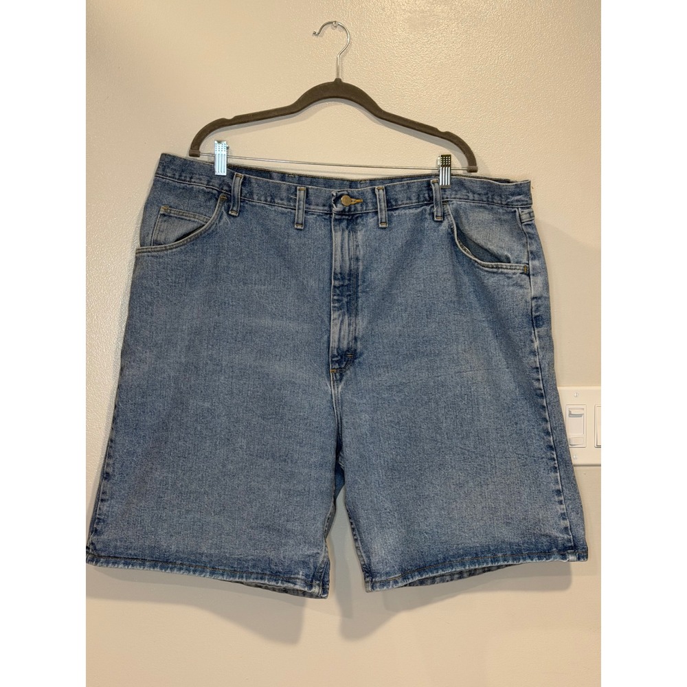 Wrangler Hero Originals Mens 90's Light Wash Denim Shorts Blue Cotton 45" x 23"